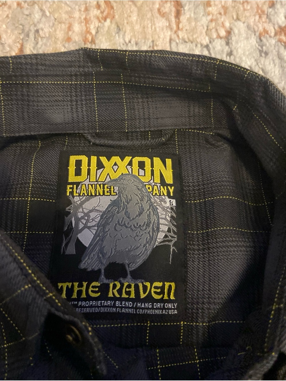 Dixxon Mens Flannel The Raven Pearl Snap Long Sleeve Shirt Sz L Black Button Up - Picture 2 of 13